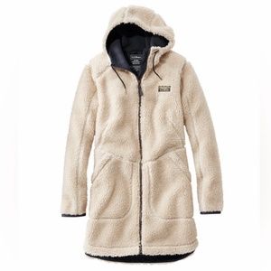 LL Bean Mountain Pile Hooded Coat Medium